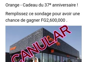 FACT-CHECK : « J’ai reçu mon bonus Orange de 37 ans ! Cliquez vite ! » – Une arnaque virale qui piège les Guinéens sur WhatsApp