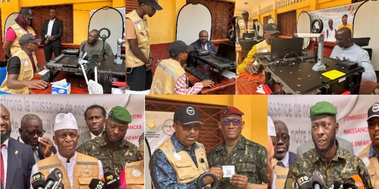 Recensement biométrique à Conakry : top départ donné par le général Amara Camara à Kaloum