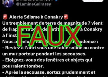 Fake alert à Conakry : non,  »Petit Simbaya » n’a pas été frappé par un séisme de magnitude 7 aujourd’hui