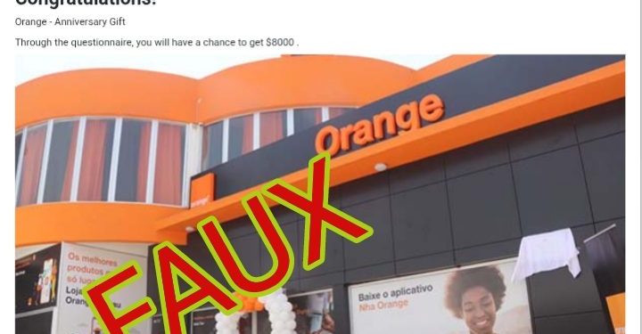 Fact-checking : Ce site web promettant des cadeaux d’anniversaire pour le compte du réseau ORANGE est frauduleux 