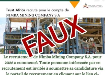 Fact-Check : Faux cette annonce de recrutement de Nimba Mining Company S.A. pour 2026 est frauduleuse 