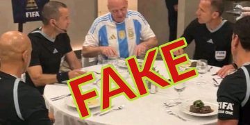 FAUX : Trump espionne les arbitres FIFA en plein dîner… Cette photo virale est une pure création IA !