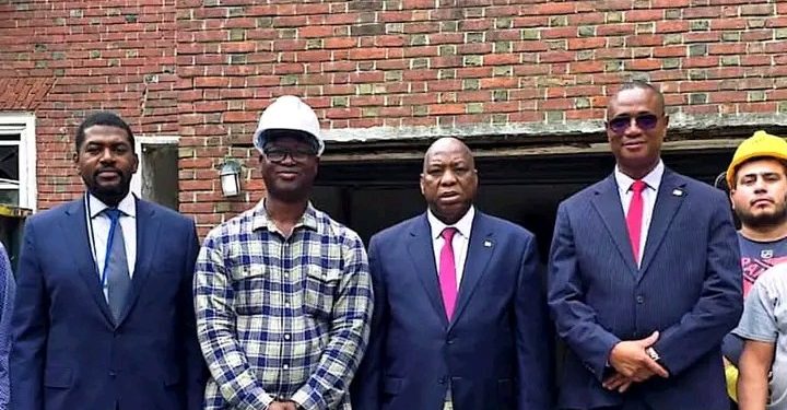 New York : le ministre guinéen des Affaires étrangères Dr Morissanda Kouyaté inspecte le chantier de la résidence diplomatique