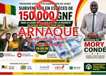 Guinée : l’ancien ministre Mory Condé offre 150 000 francs guinéens dans un « programme national d’autonomisation des jeunes » ? Attention à l’arnaque  